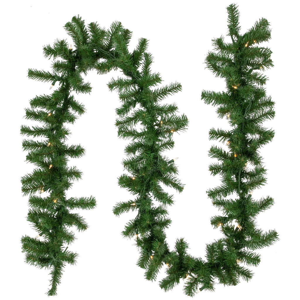 Northlight 9' x 10" Pre-Lit Dorchester Pine Artificial Christmas Garland, Clear Lights