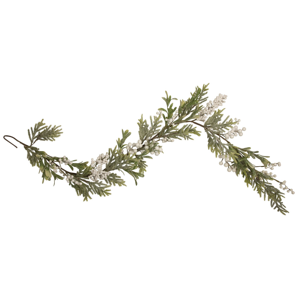 Northlight Berry Frosted Pine Unlit Garland, 11" (Green)