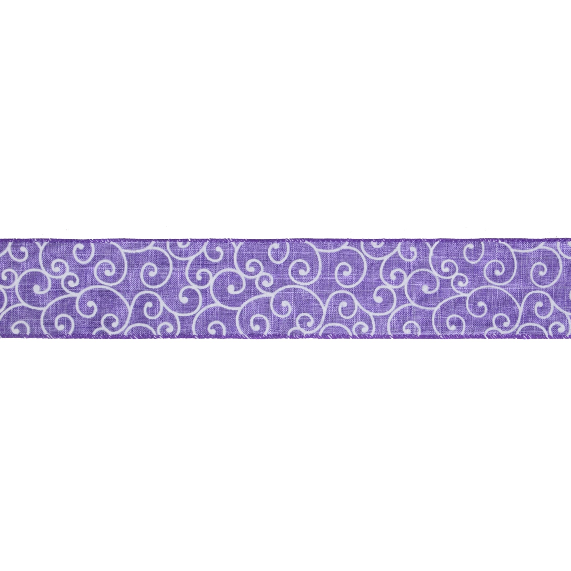 Northlight Christmas Swirl Wired Spring Craft Purple Polyester Ribbon, 360" x 2.5"