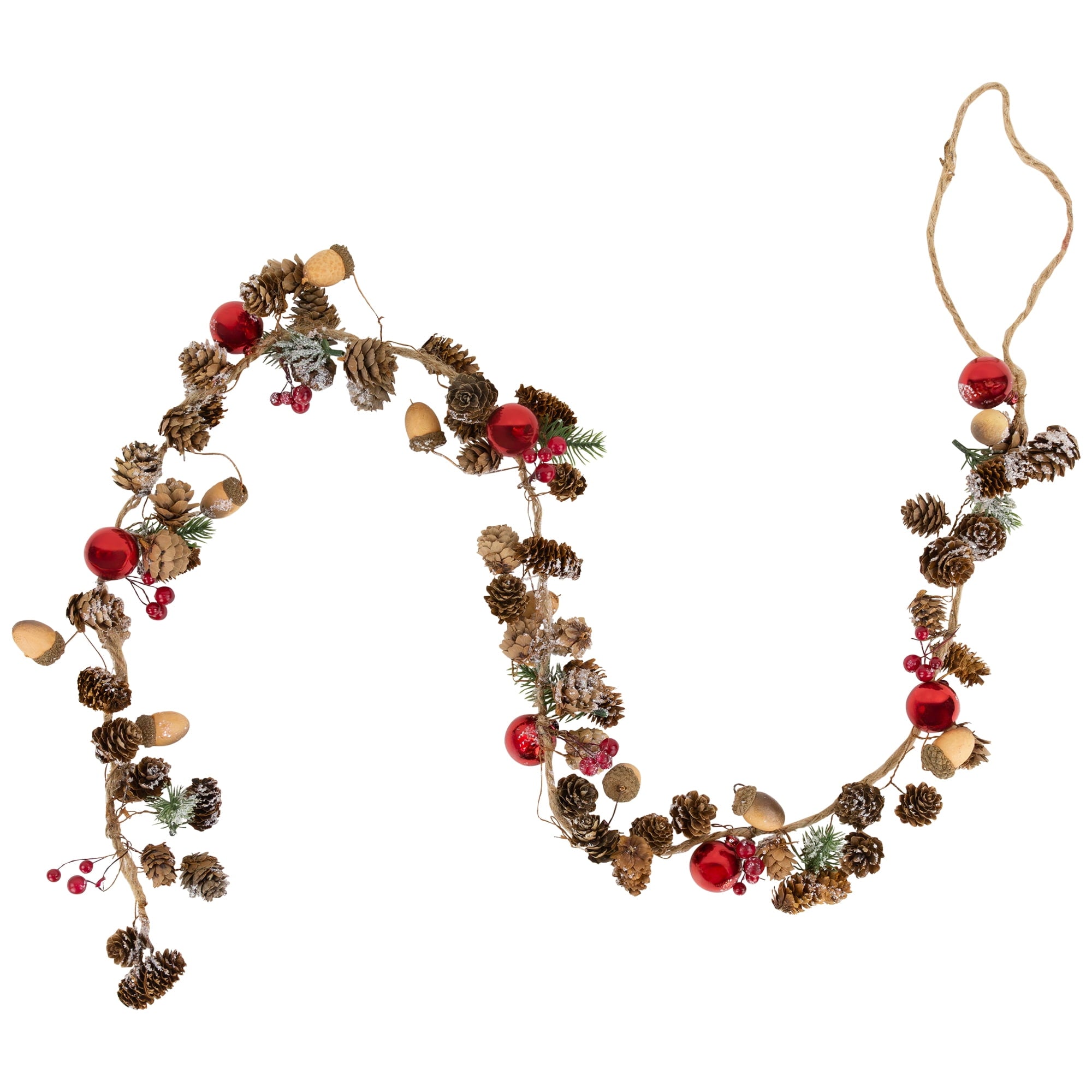 Pinecones and Berries Artificial Christmas Garland - 6' x 8" - Unlit