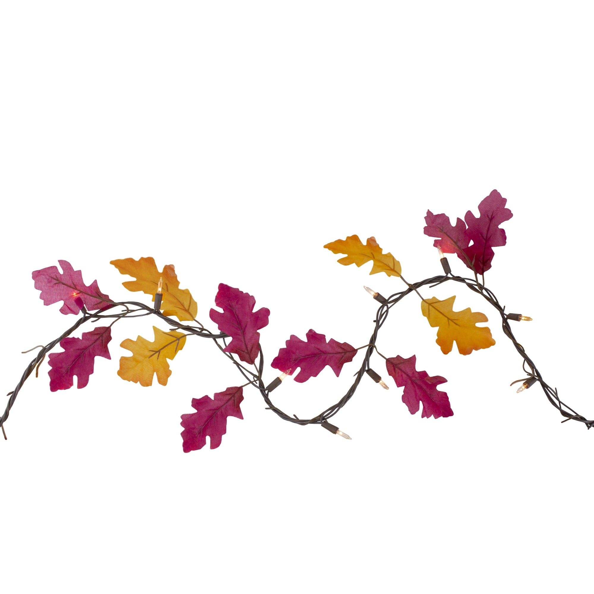 Northlight Prelit Clear Incandescent Corded Fall Harvest Leaves Garland, 4.5" (Multi-color)