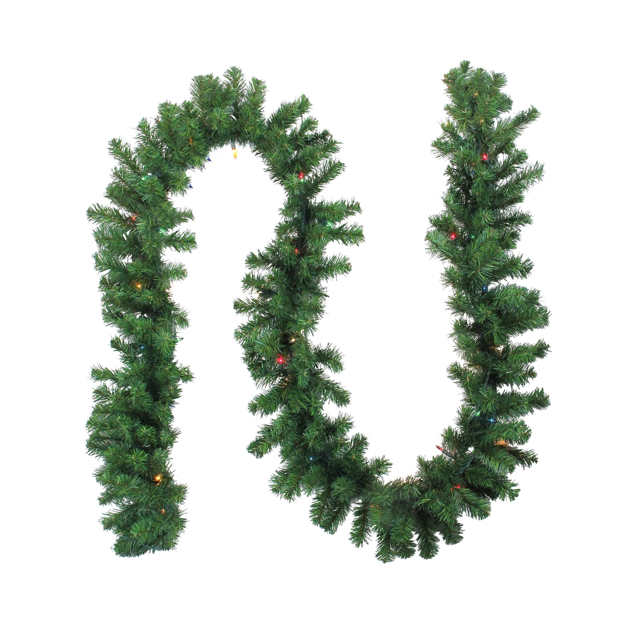 Northlight Prelit Pine Multi-color Incandescent Corded Oak Creek Artificial Christmas Garland, 10" (Green)