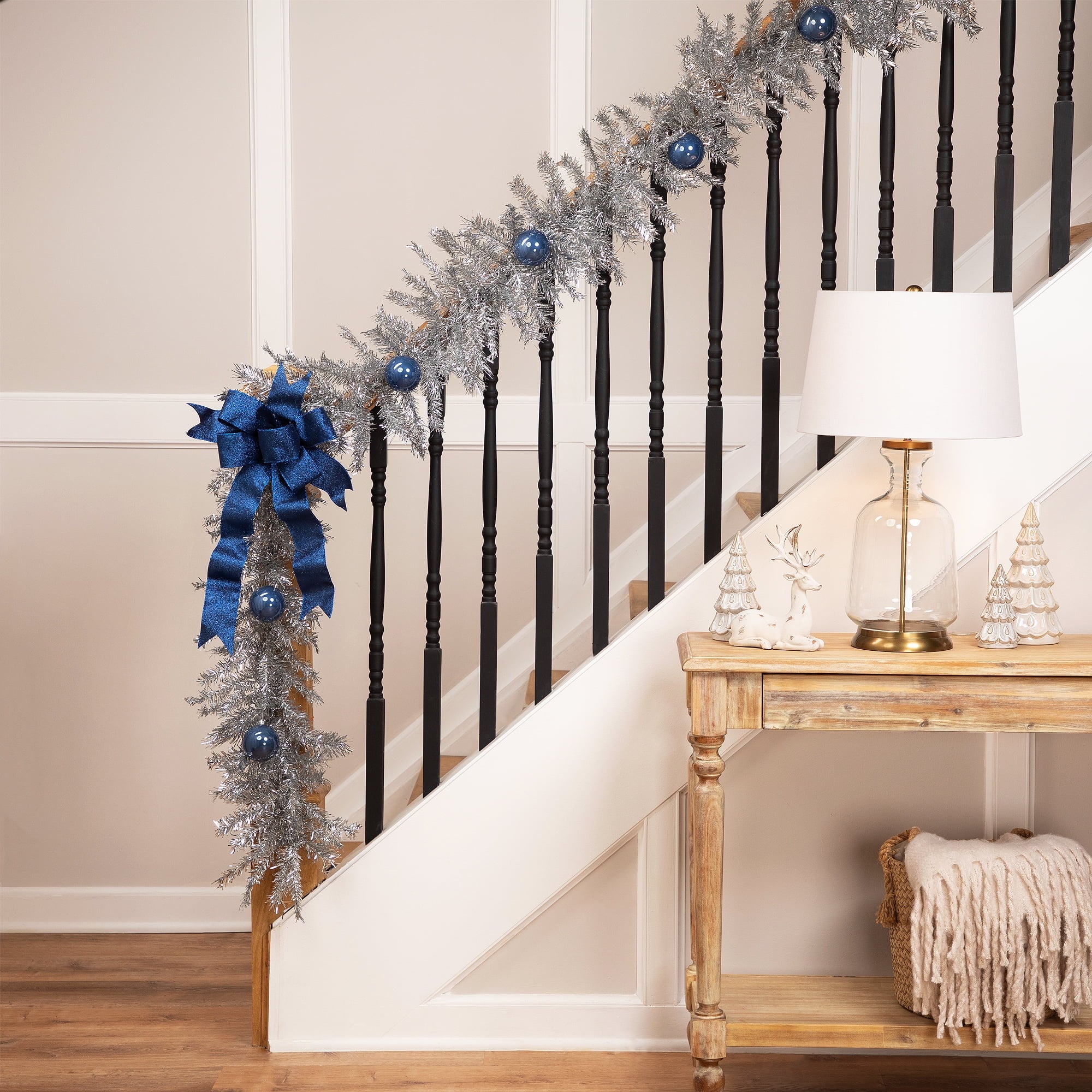 Northlight Metallic Tinsel Artificial Christmas Garland - 9' x 12" - Silver - Unlit