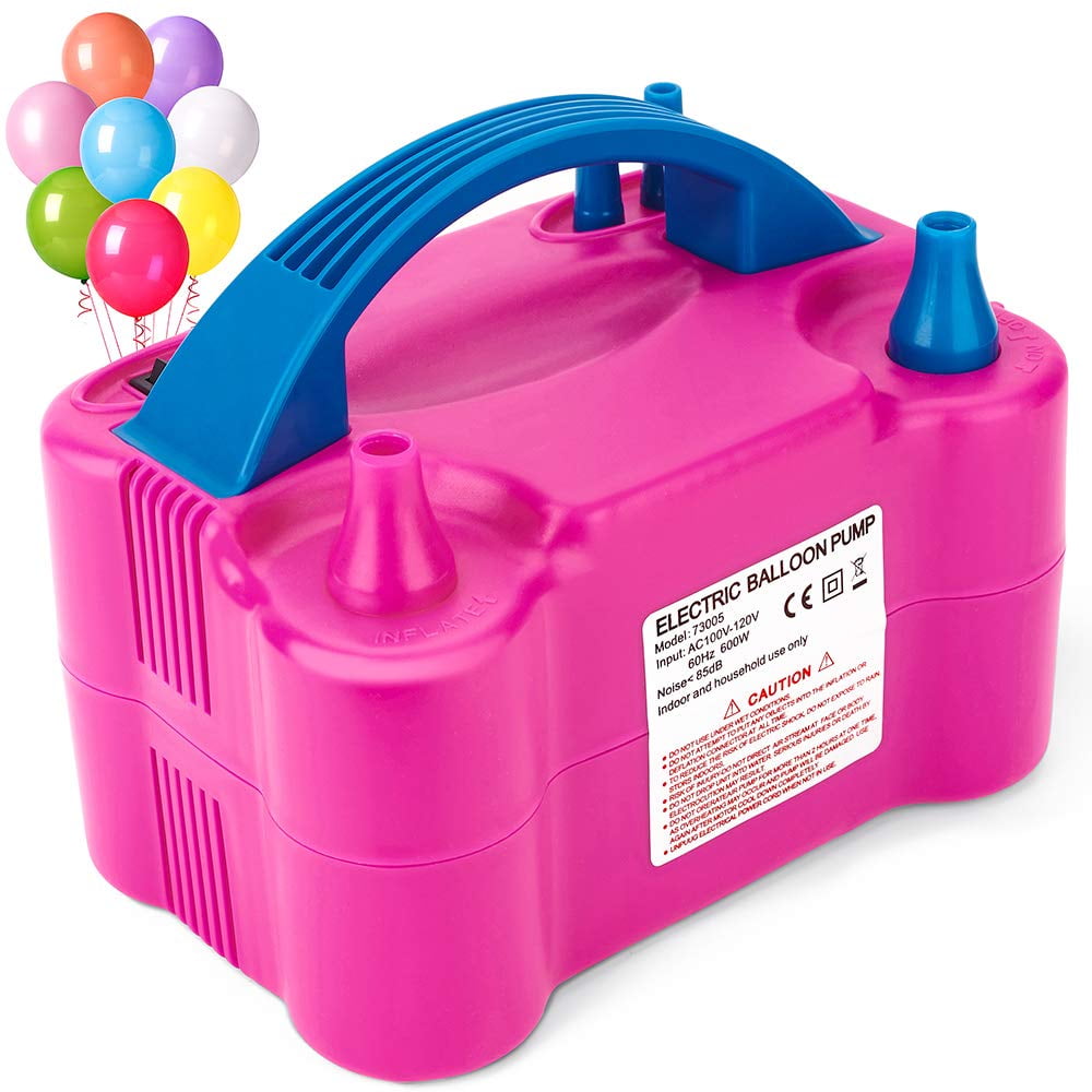 OMG Balloon Pump - Portable Electric Inflator - Dual Nozzle Blower Rose Red 110V 600W Electric Balloon Blower Pump/Electric Balloon Inflator For Party & Decoration