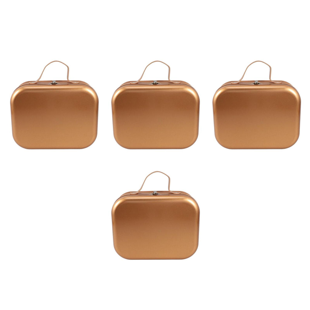 OUNONA 4pcs Wrapping Box Container Handheld Gifts Wrapping Box Tinplate Packing Keepsake Case Tin Packing Case Storage Box Gift Wrapping Case
