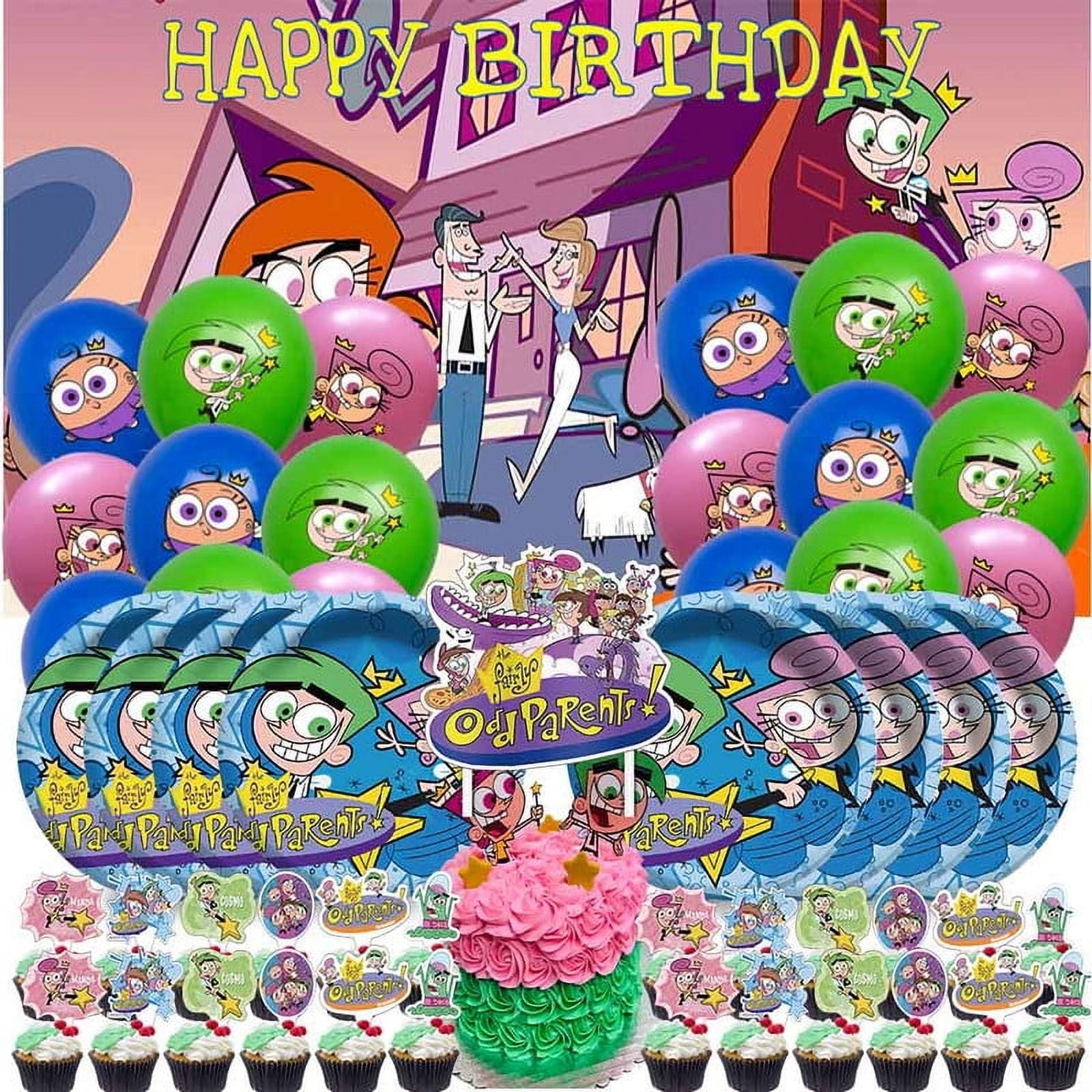 Odd Parents Party Supplies Plates Decorations Birthday Cake Topper Banner Decor Backdrop Balloons