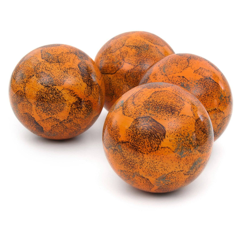 Oriental Furniture 4" Sponged Light Orange Porcelain Ball Set, decorative piece, centerpiece, all season, any occasion