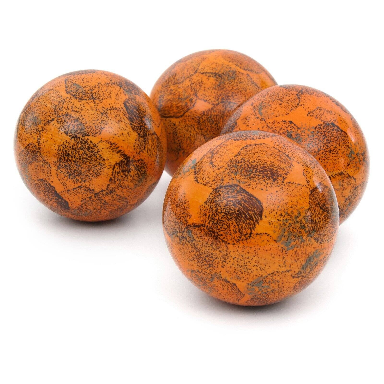 Oriental Furniture 4" Sponged Light Orange Porcelain Ball Set, decorative piece, centerpiece, all season, any occasion