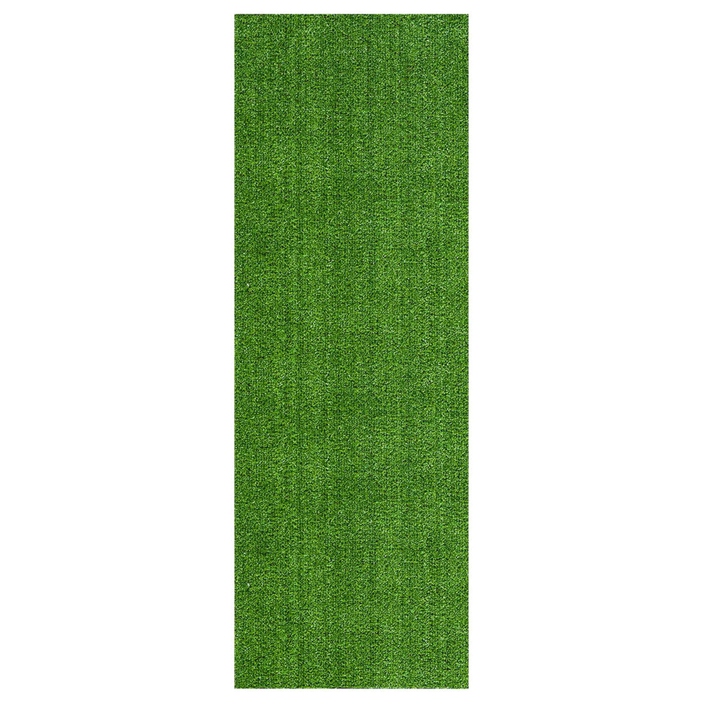 Ottomanson Waterproof Artificial Grass 2x6 Indoor Runner Rug Fake Grass for Patio, 22" x 6', Green