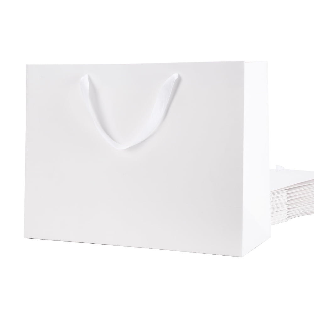PACKHOME 12 Extra Large Gift Bags, White Gift Bags with Handles for All Occasions, 16x6x12 inches