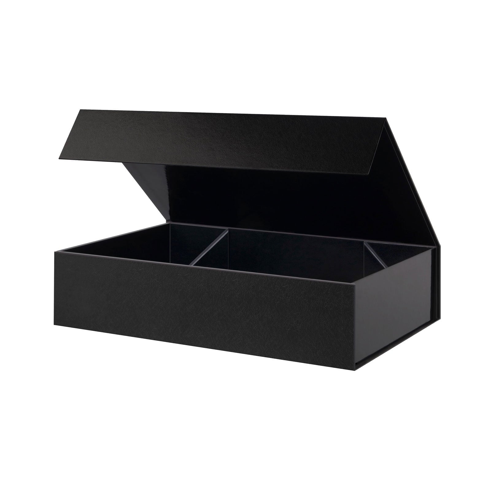 PKGSMART 5 Large Black Gift Boxes, Magnetic Gift Boxes with Lids for Wedding, 13.5x9x4.1 inches
