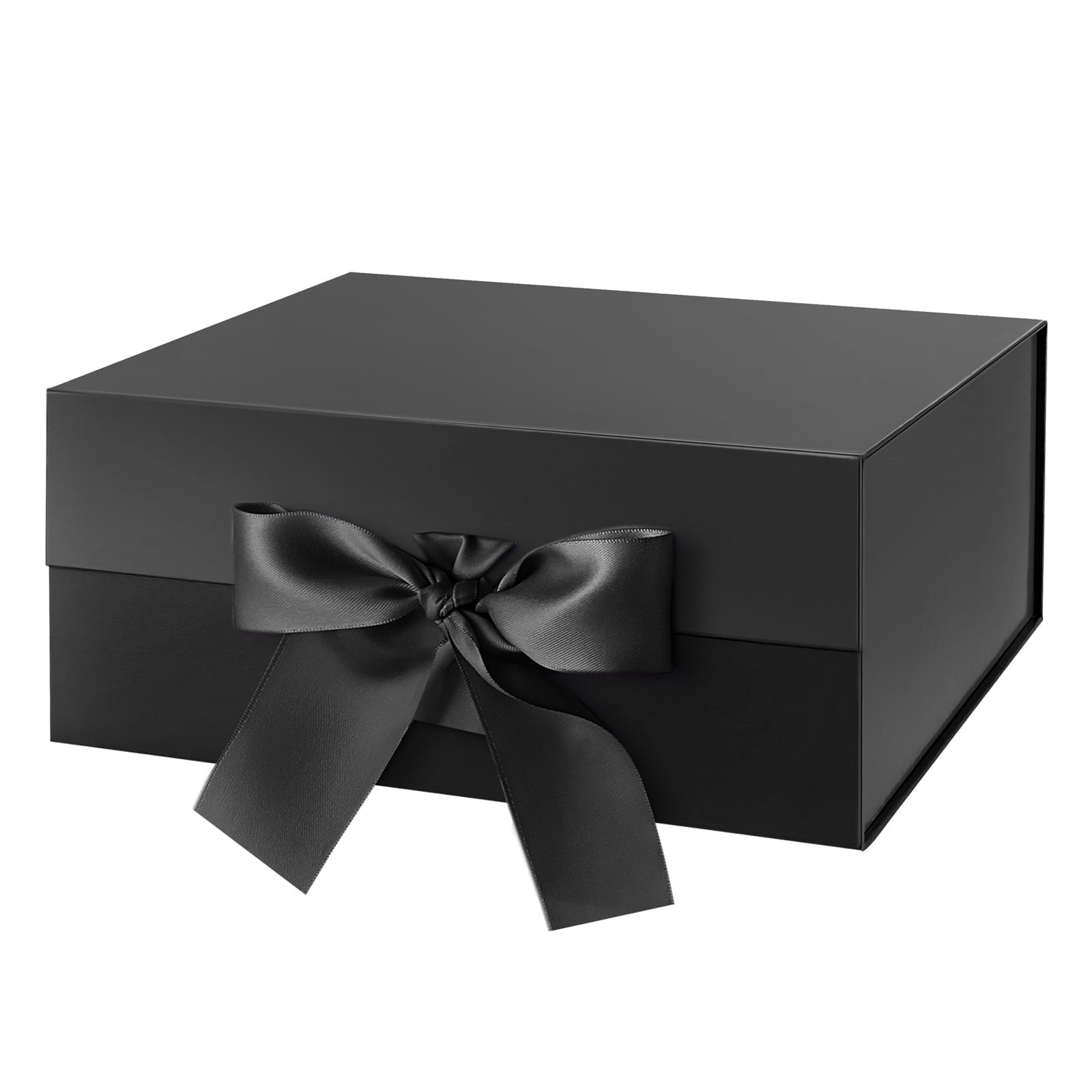 PKGSMART 3 Extra Large White Gift Boxes with Magnetic Lids and Ribbons for Gifts, 16.3x14.2x5 inches