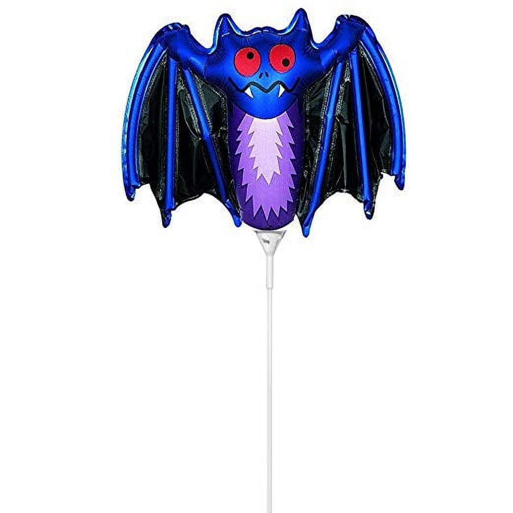PMU Halloween Balloons Bat 11 Inch Pre-Inflated with Stick Pkg/12