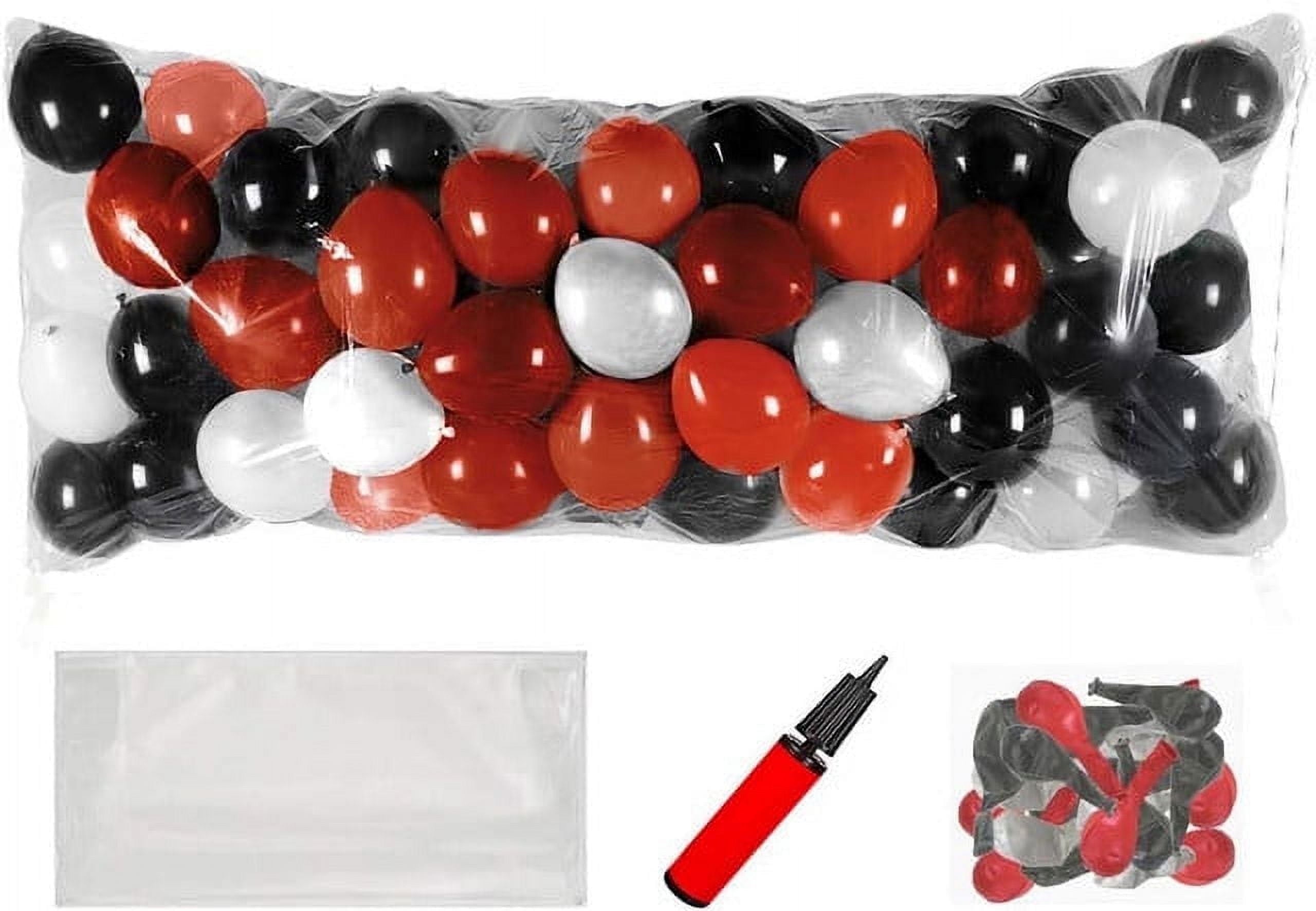 PMU New Year's Eve Party Balloon Drop Kit (100 - 5in or 50 - 9in Balloons with Hand Pump) Black and Gold Assortment 2025 New Year Celebration Accessories (41377-00103-905152-72580) Pkg/1