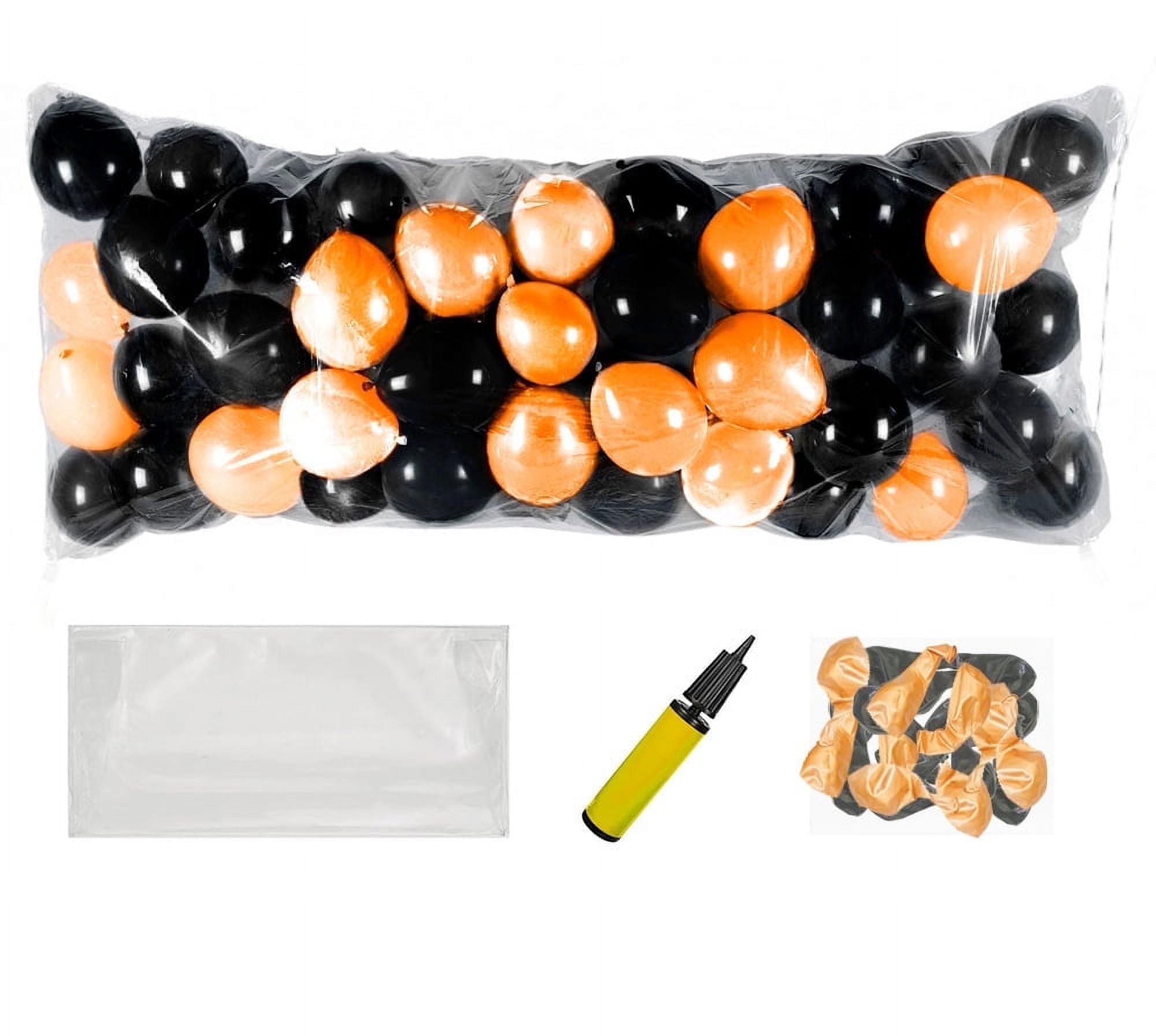 PMU New Year's Eve Party Balloon Drop Kit (100 - 5in or 50 - 9in Balloons with Hand Pump) Black and Gold Assortment 2025 New Year Celebration Accessories (41377-00103-905152-72580) Pkg/1