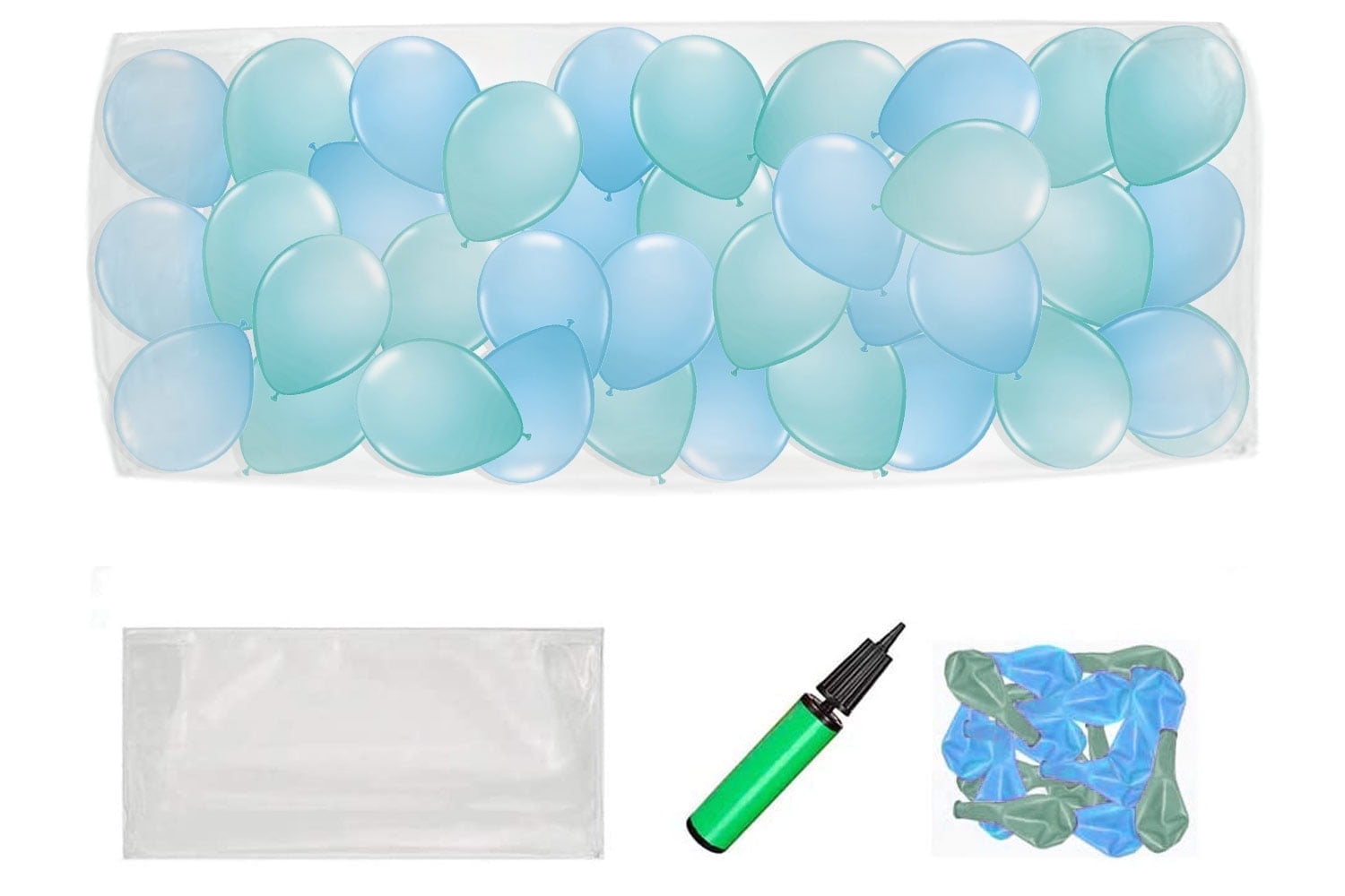 PMU New Year's Eve Party Balloon Drop Kit (100 - 5in or 50 - 9in Balloons with Hand Pump) Black and Gold Assortment 2025 New Year Celebration Accessories (41377-00103-905152-72580) Pkg/1