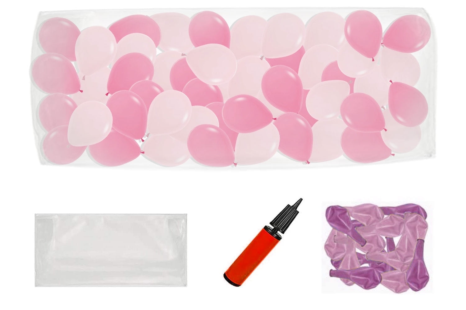 PMU New Year's Eve Party Balloon Drop Kit (100 - 5in or 50 - 9in Balloons with Hand Pump) Black and Gold Assortment 2025 New Year Celebration Accessories (41377-00103-905152-72580) Pkg/1