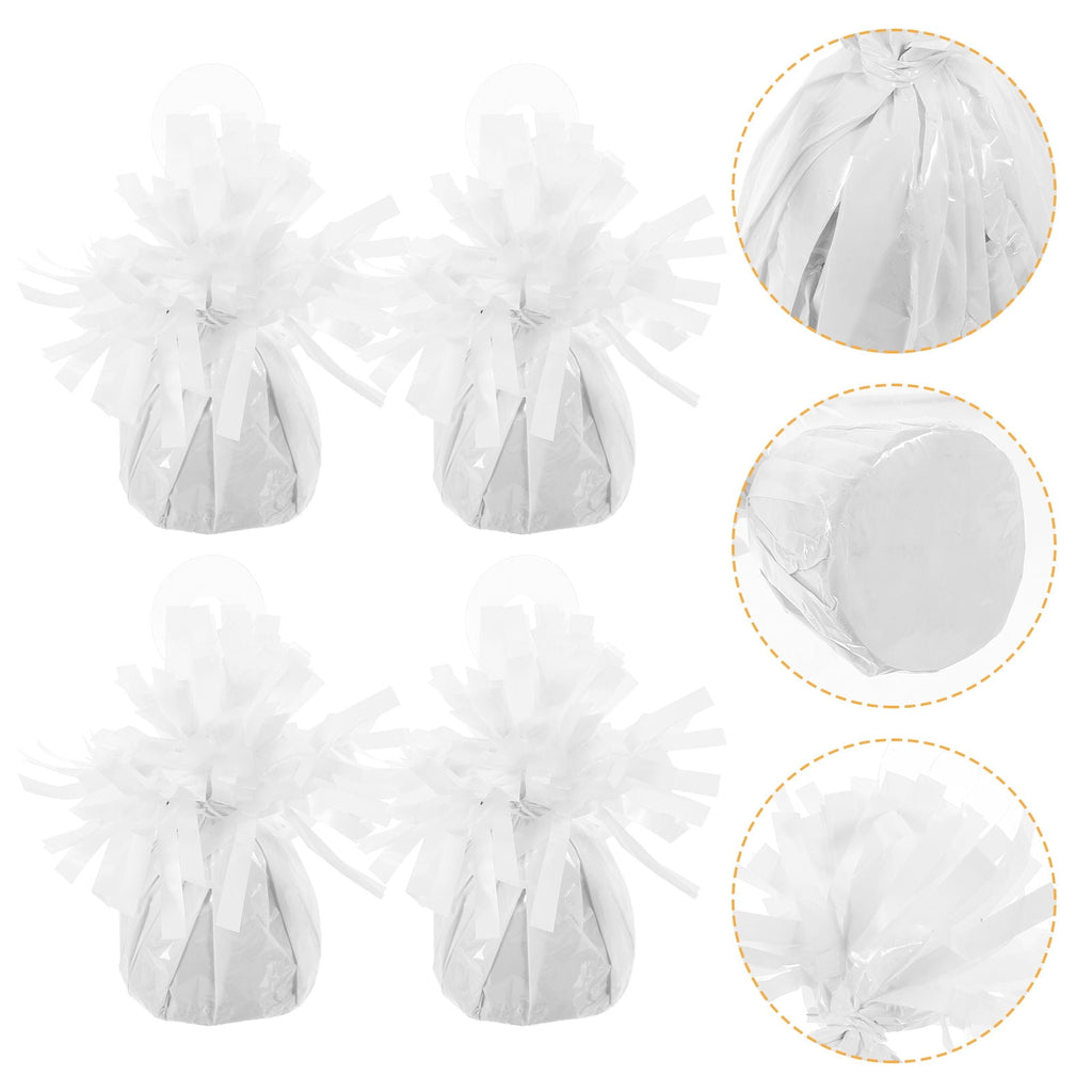 PTOOTP 6Pcs Balloon Weighted Base Decorative Shape White PVC Cement