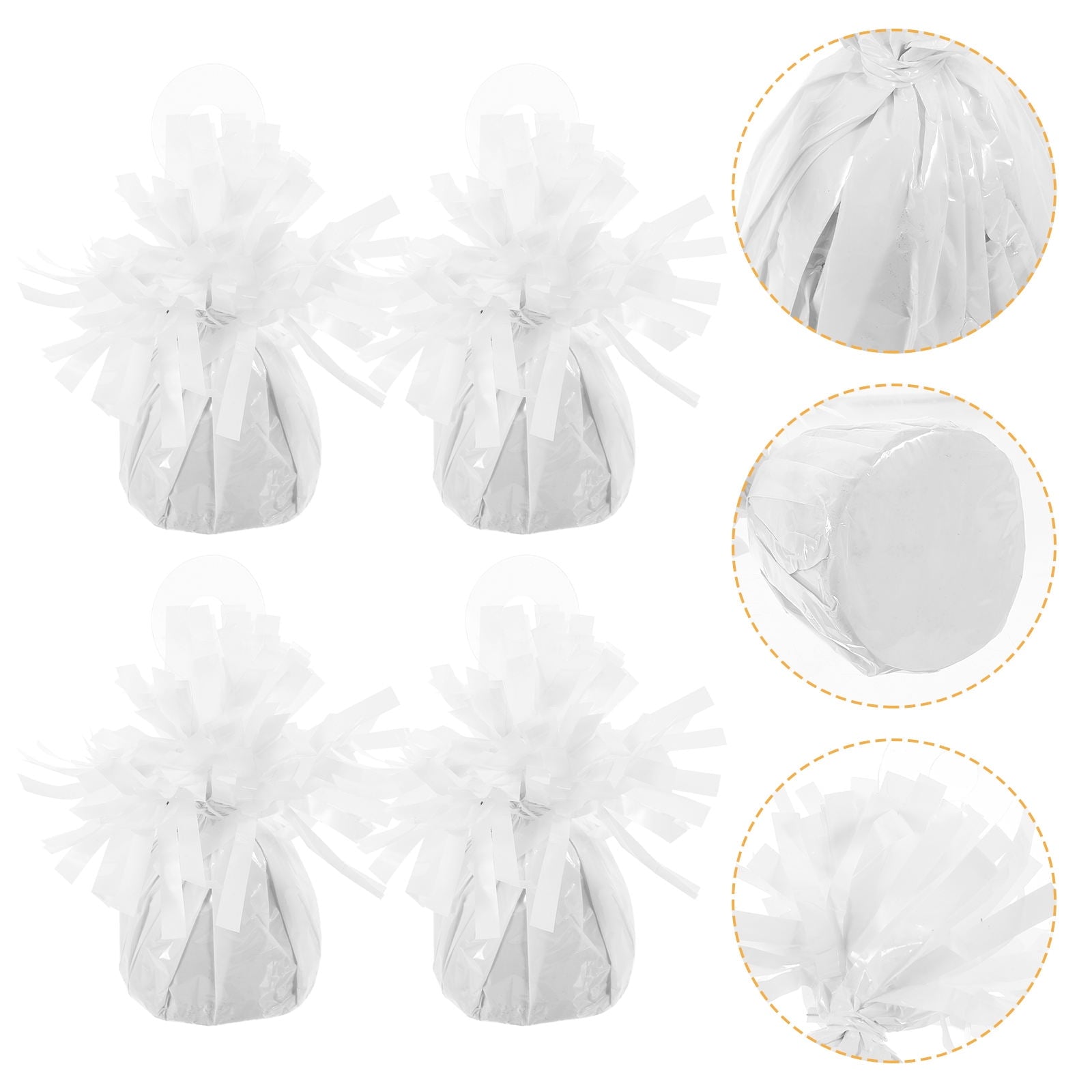 PTOOTP 6Pcs Balloon Weighted Base Decorative Shape White PVC Cement