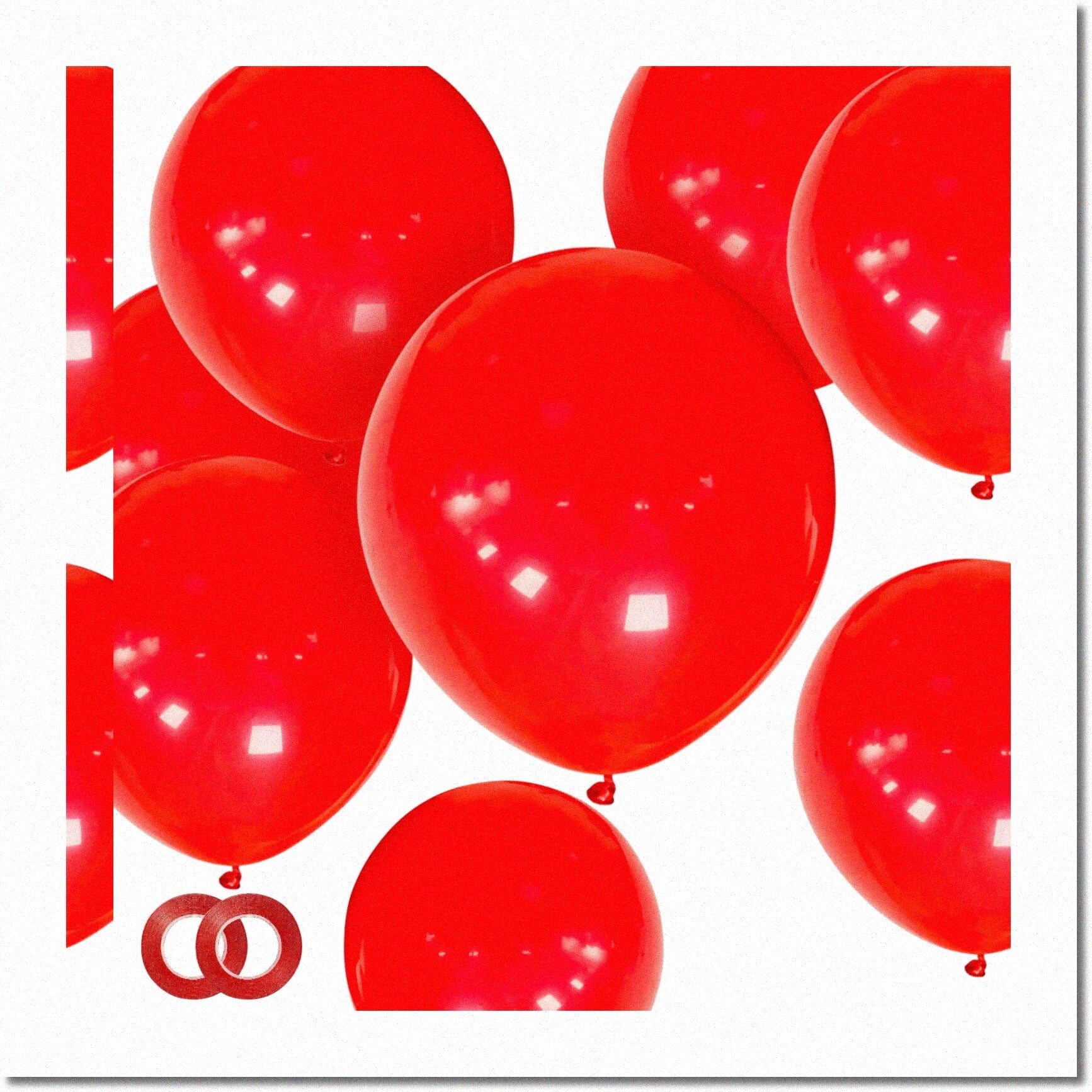 Party Perfect Pack: 100 Thicken Latex Red Balloons with Ribbon - Ideal for Birthdays, Weddings, Baby Showers & More!