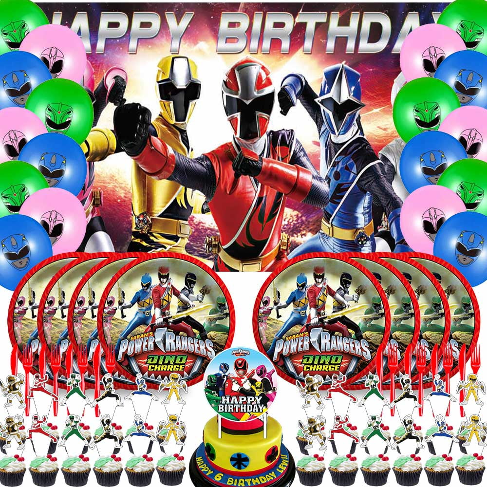 Power Ranger Party Supplies Plates Decorations Birthday Cake Topper Banner Decor Backdrop Balloons