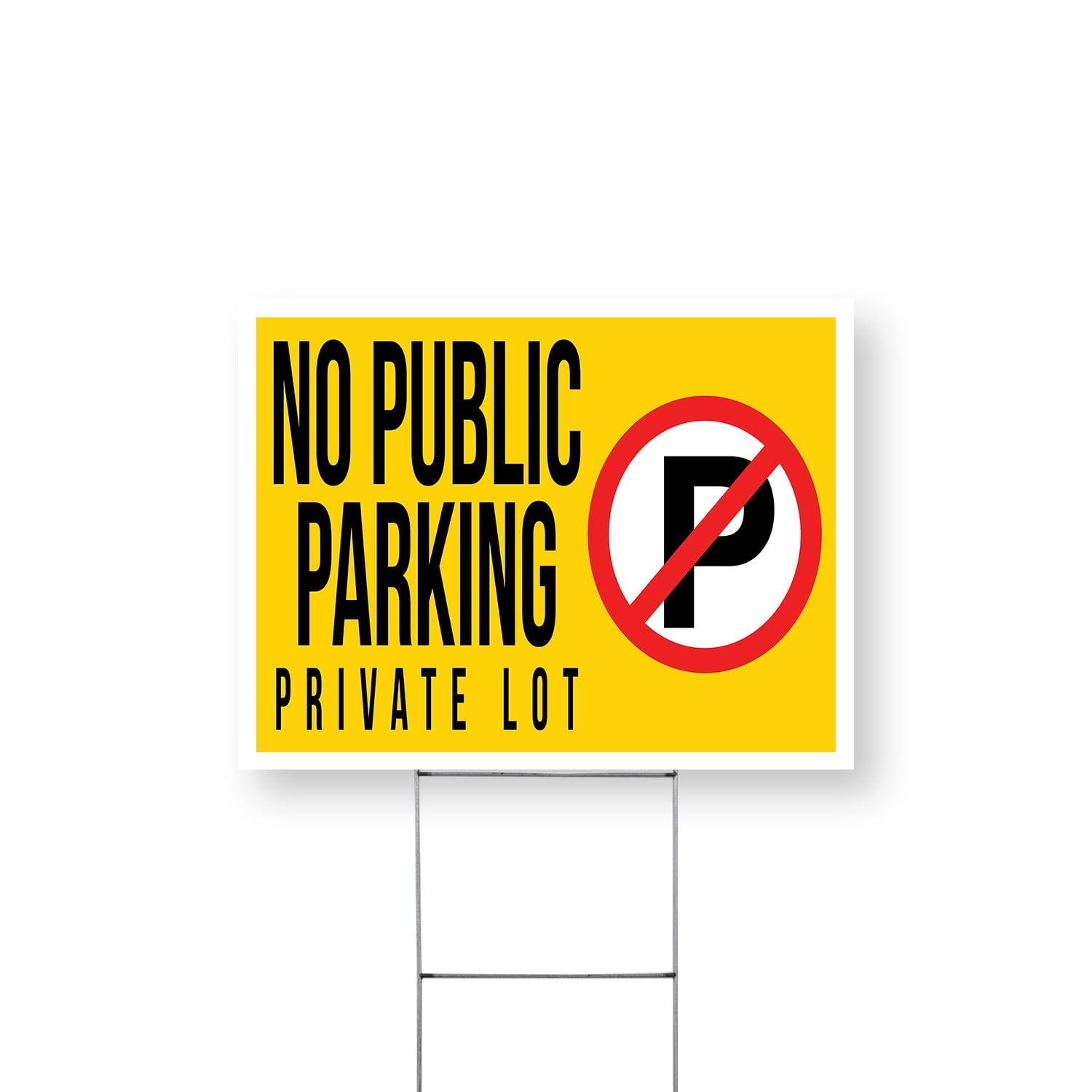No Public Parking Private Lot Yard Sign 12 Inch x 16 Inch Double Sided Weatherproof Heavy-Duty Plastic with Stake | Clear Directions, Property Management, Outdoor Use | Made in USA
