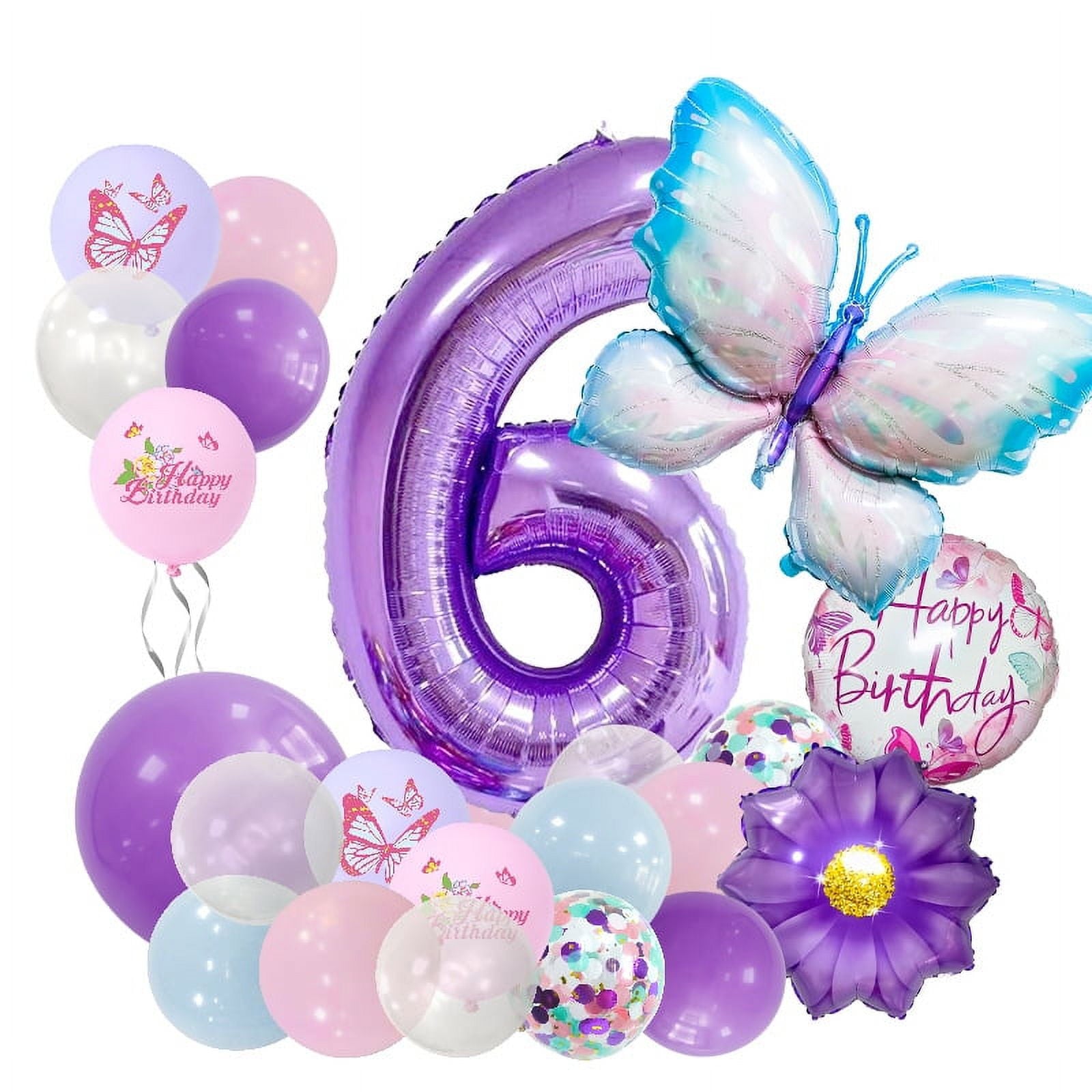 Purple Butterfly Number Balloon Set 1 2 3 4 5 6 7 8 9 Purple Number Children Birthday Party Decorative Balloons Wholesale (6)
