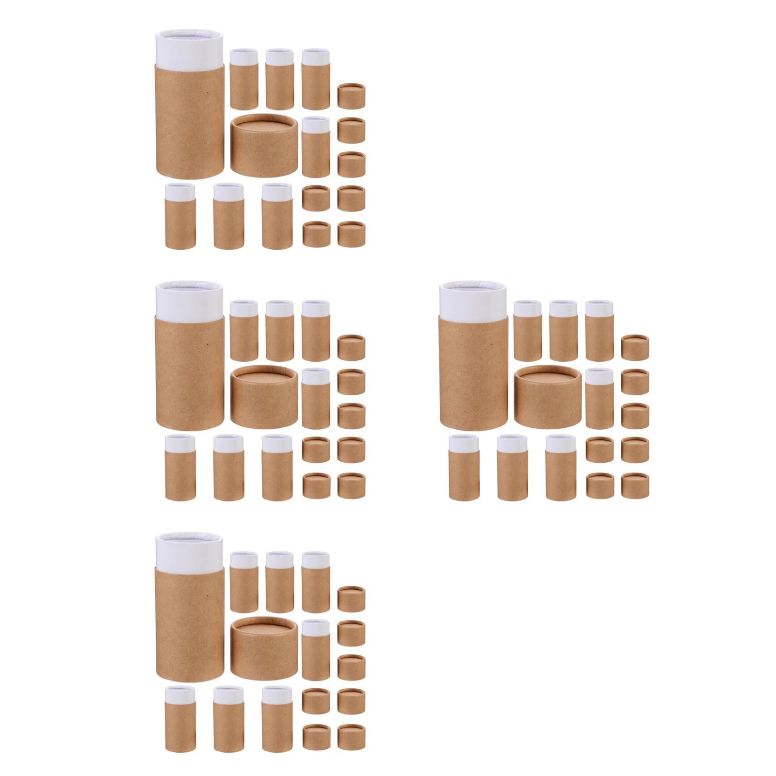 Raindrops 32 pcs  Essential Oil Wrapping Box 50ml Kraft Paper Storage Box Small Paper Tube with Lids Cardboard Tubes Round Tube Box for Craft Perfume Bottles