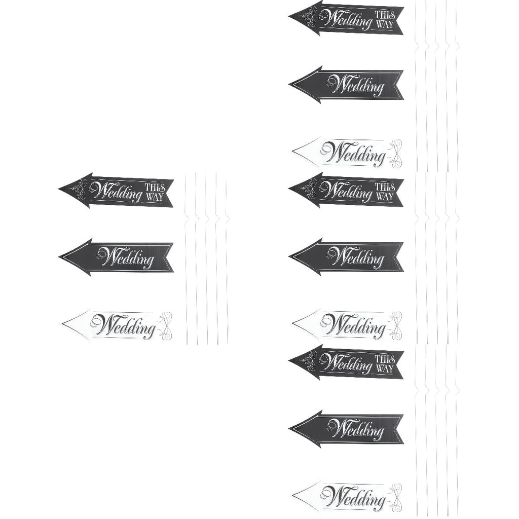 Raindrops 4 Sets Outdoor Wedding Signs DIY Yard Wedding Signs Outside Wedding Decor with Stakes