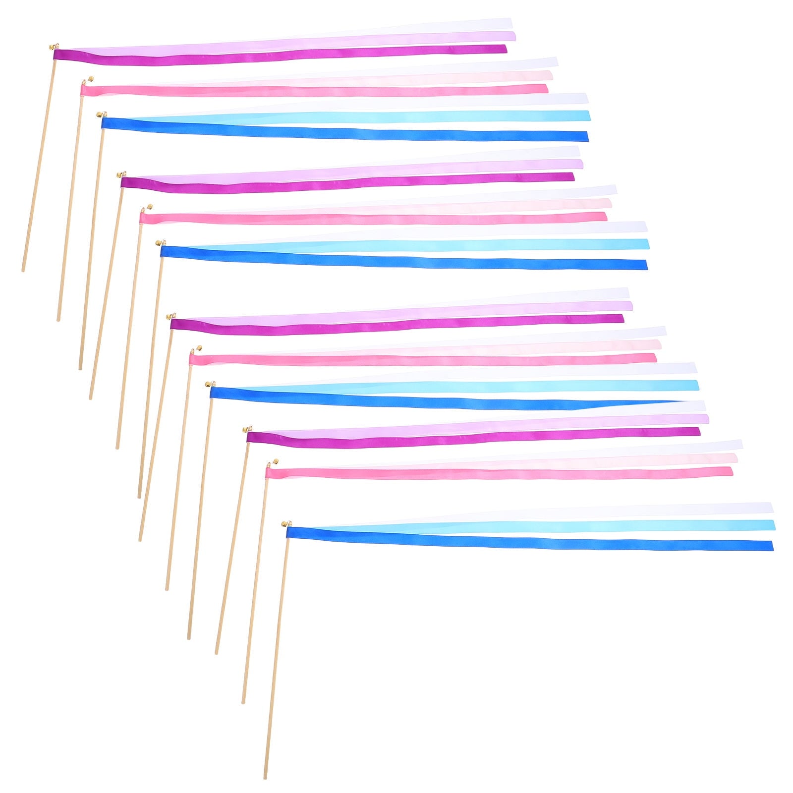 Raindrops Colorful Ribbon Streamers Wand for Wedding Party Decoration Assorted Colors 30pcs