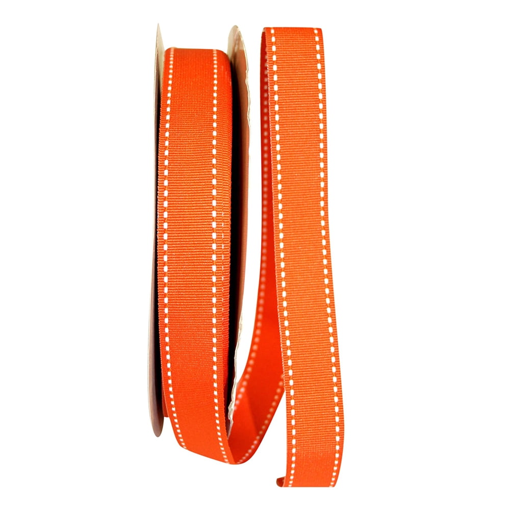 Reliant Ribbon Grosgrain All Occasion Orange Saddle Polyester Ribbon, 1800" x 0.87"