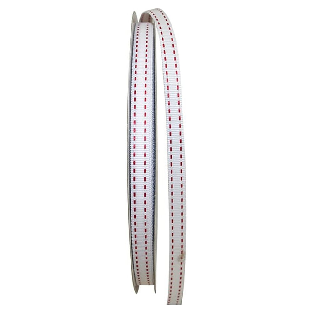 Reliant Ribbon Grosgrain All Occasion White Saddle Polyester Ribbon, 1800" x 0.37"