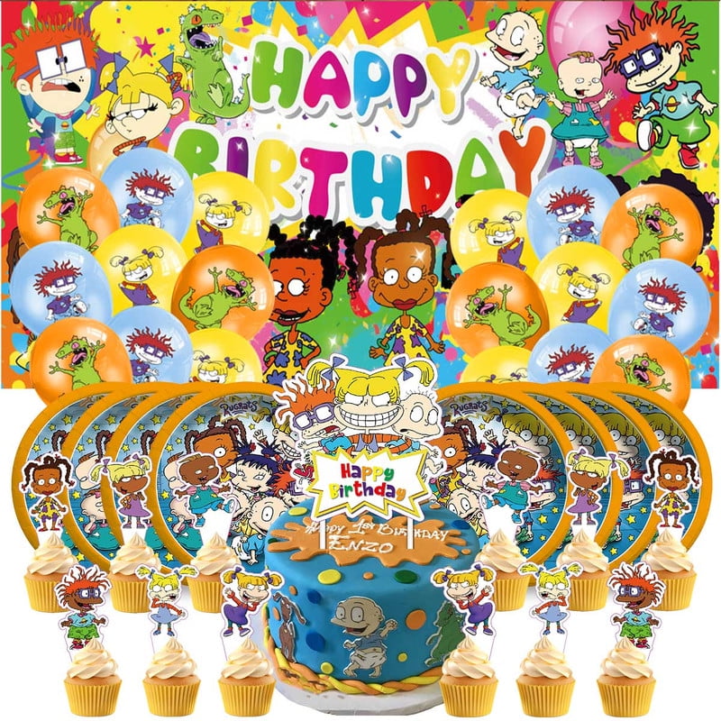 Rugrats Birthday Party Supplies Balloons Plates Decoration Cake Topper Decor Tableware Banner Backdrop