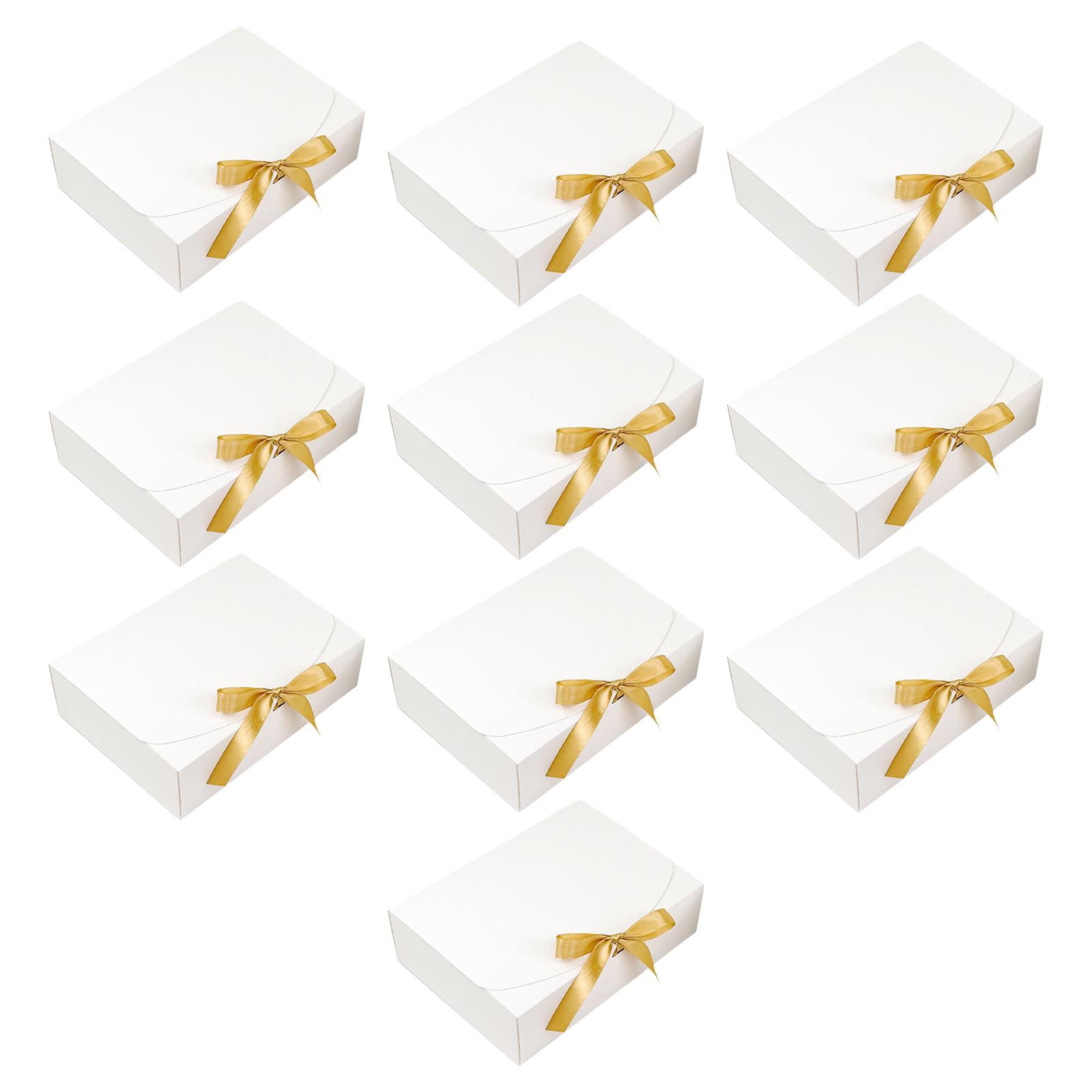 S SERENABLE 10x Wedding Gift Boxes DIY Packaging Bag W/Ribbon Gift Wrapping Box Candy Boxes for Centerpiece Party Decoration 28cmx20cmx8cm