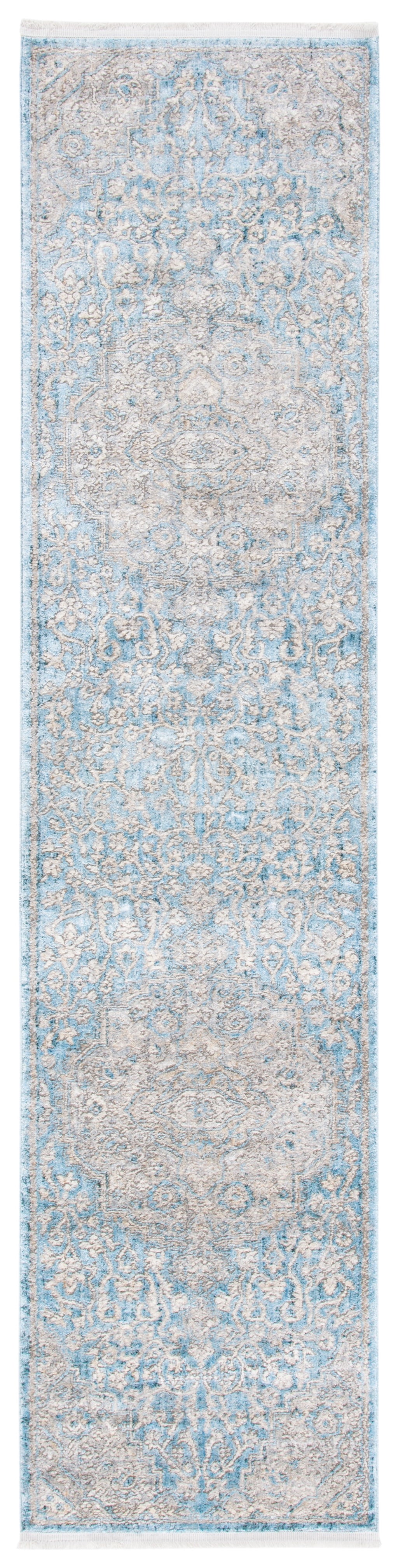 SAFAVIEH Dream Feride Floral Runner Rug, Blue/Grey, 2' x 8'