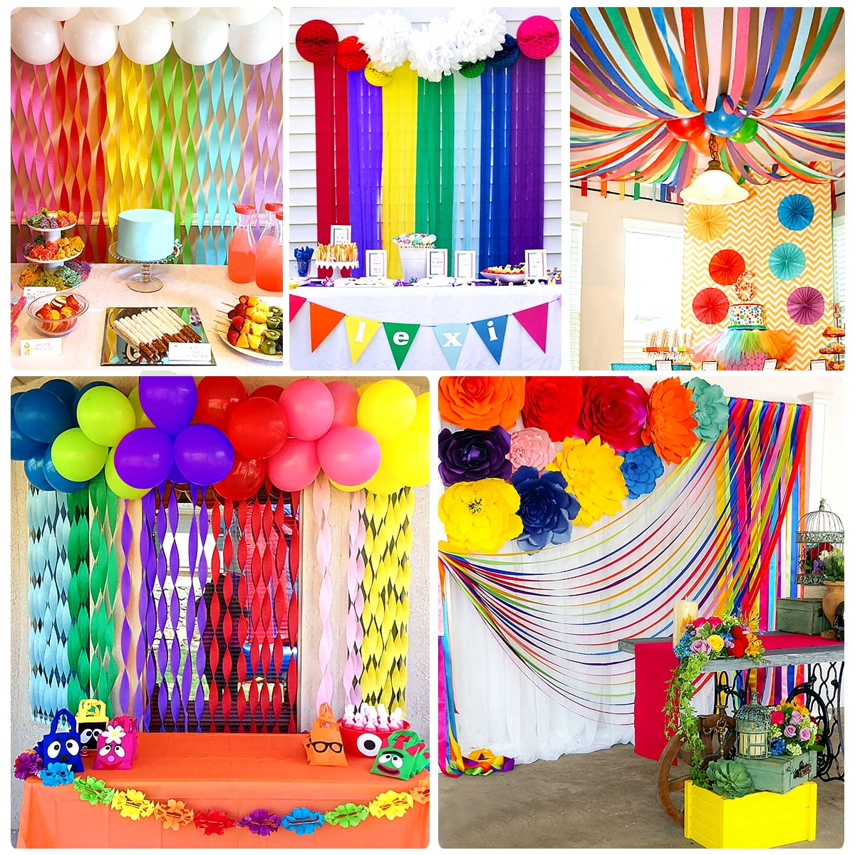 STOBOK 18 Rolls Crepe Paper 82ft Streamers Party Streamers Backdrop Decorations for Birthday Christmas Graduation Ceremony Assorted Color