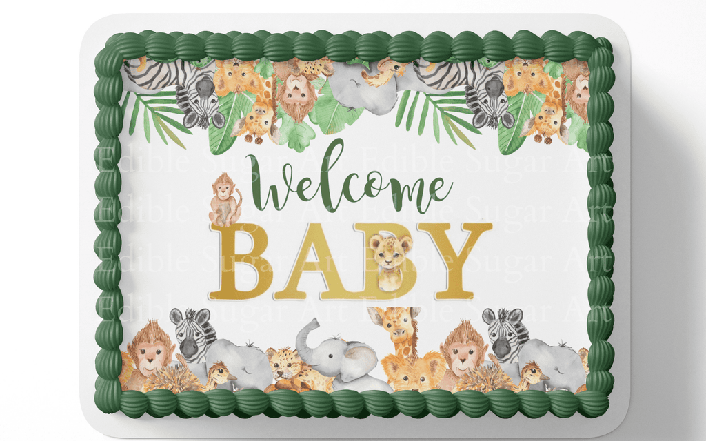 Safari Baby Shower Cake Topper Edible Image Jungle Baby Shower Safari Party Decorations