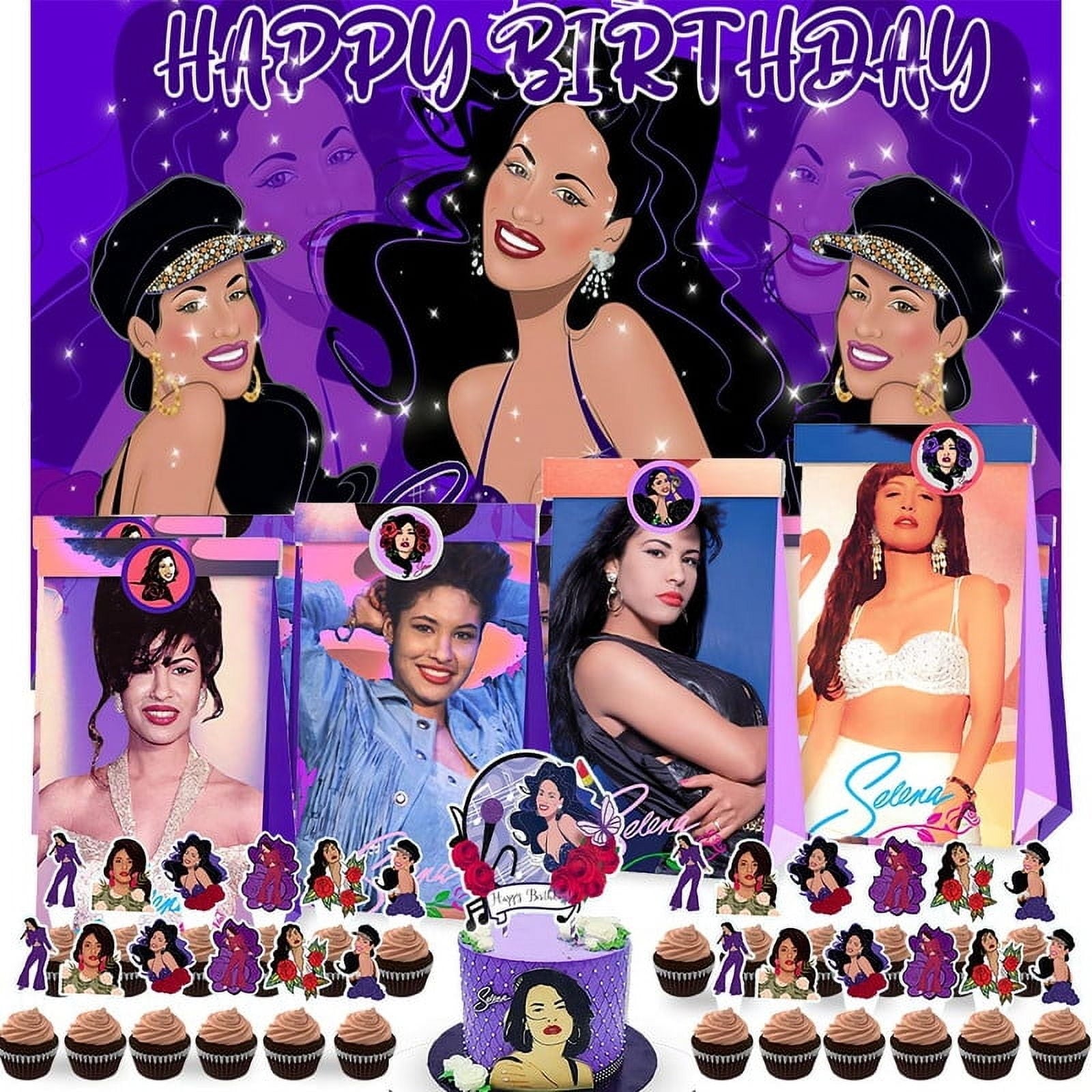 Selena Party Favor Bags Goodie Treat Decorations Candy Supplies Birthday Cake Topper Backdrop Banner