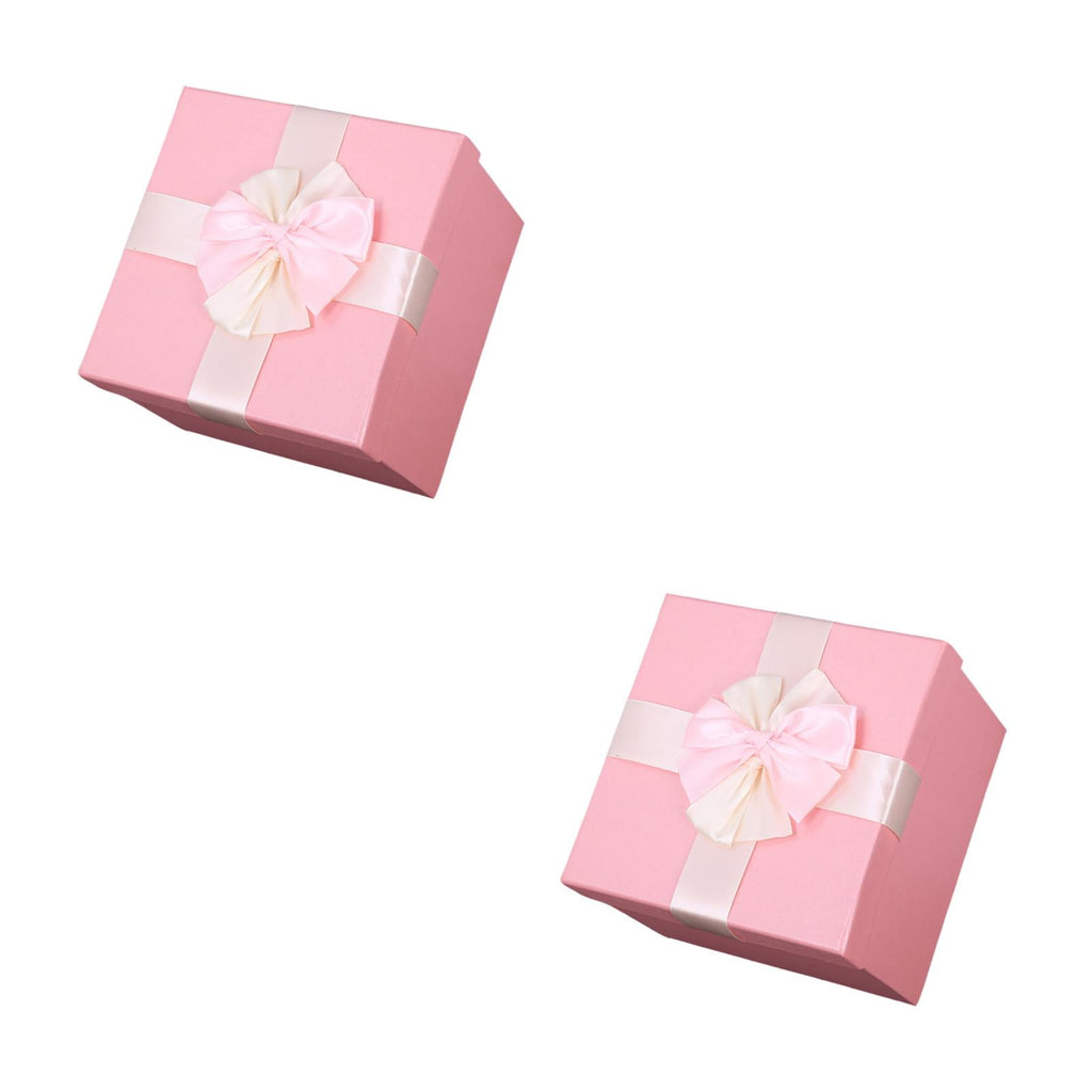 Set of 2 Jewelry Birthday Gift Box Creative Gift Box Miss Bride 24X24X18cm Pink