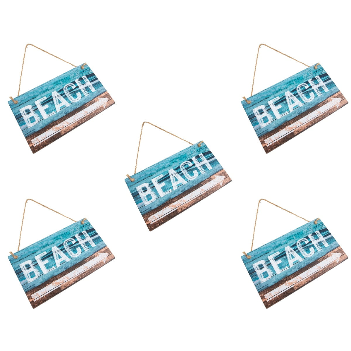 HEATSHAKING Synthetic Material Beach Sign Assorted Color for Home Decoration 5Set 10.22X5.89X0.35in