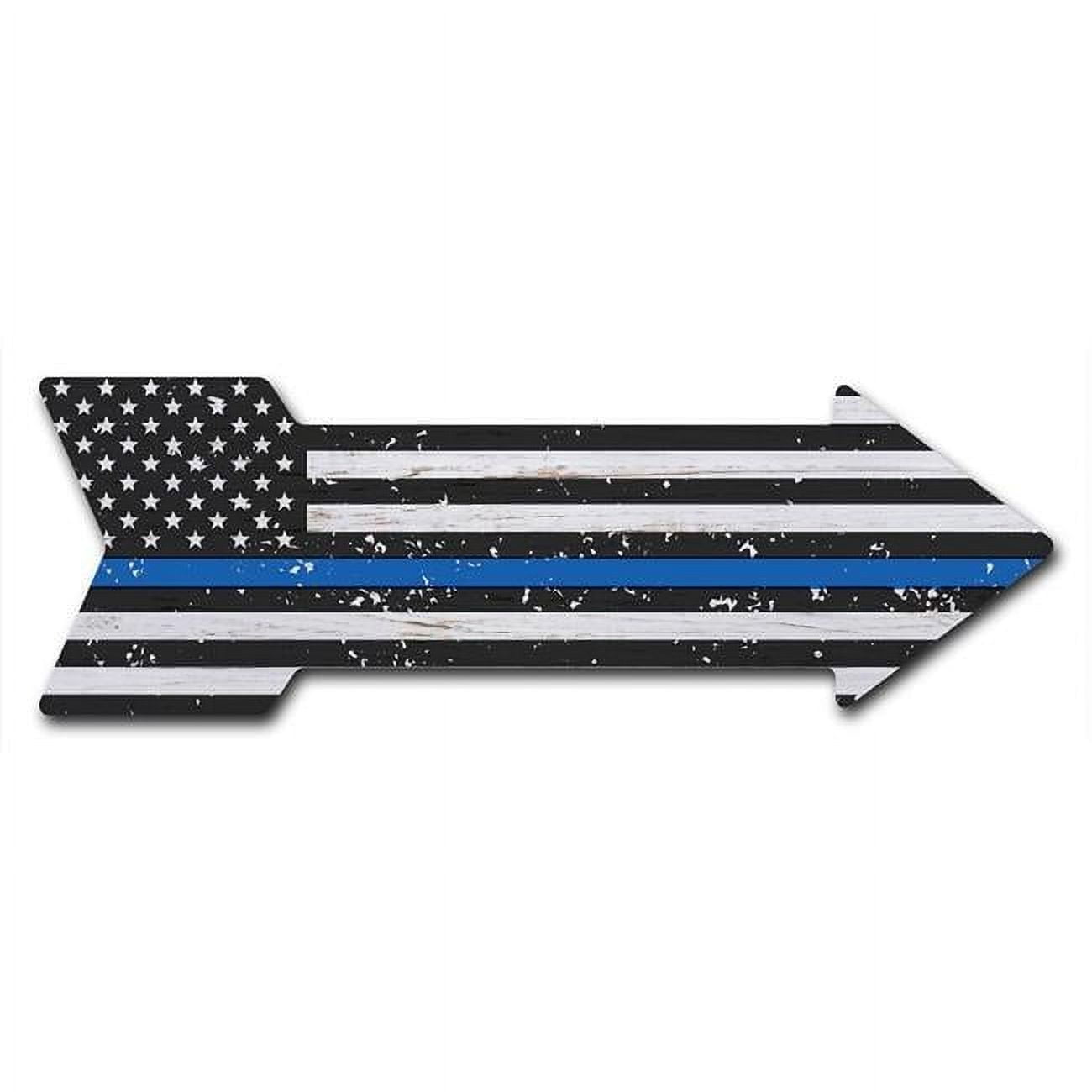 SignMission P-ARROW12-999984 36 in. American Flag Thin Blue Line Arrow Sign