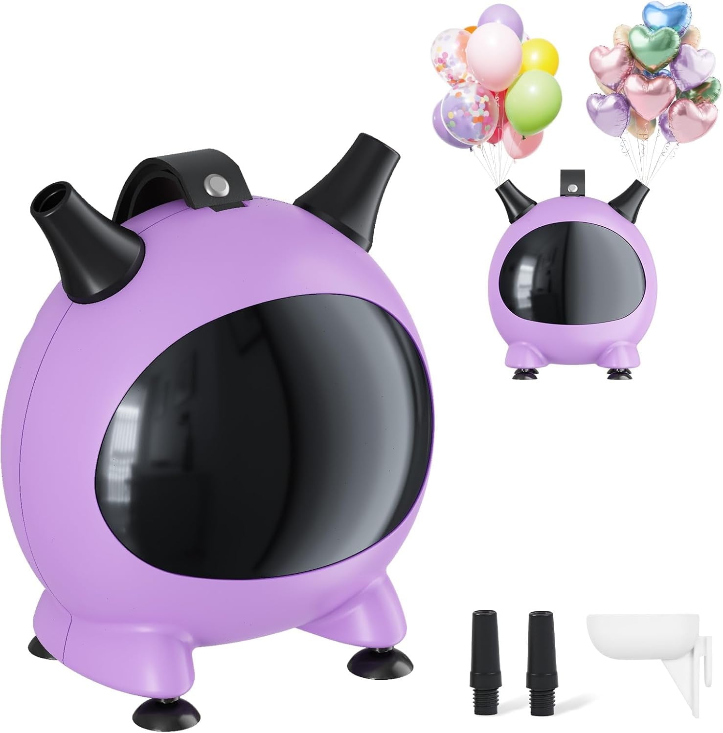 Small Balloon Pump, Portable Air Pump for Balloons with Dual Nozzles, 110V 600W Electric Balloon Blower Pump for Latex Garland Arch and Foil Balloons