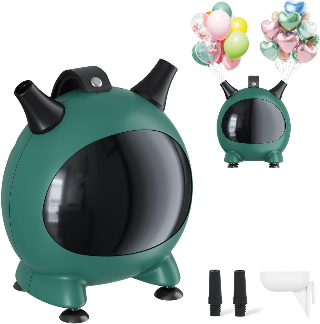 Small Balloon Pump, Portable Air Pump for Balloons with Dual Nozzles, 110V 600W Electric Balloon Blower Pump for Latex Garland Arch and Foil Balloons