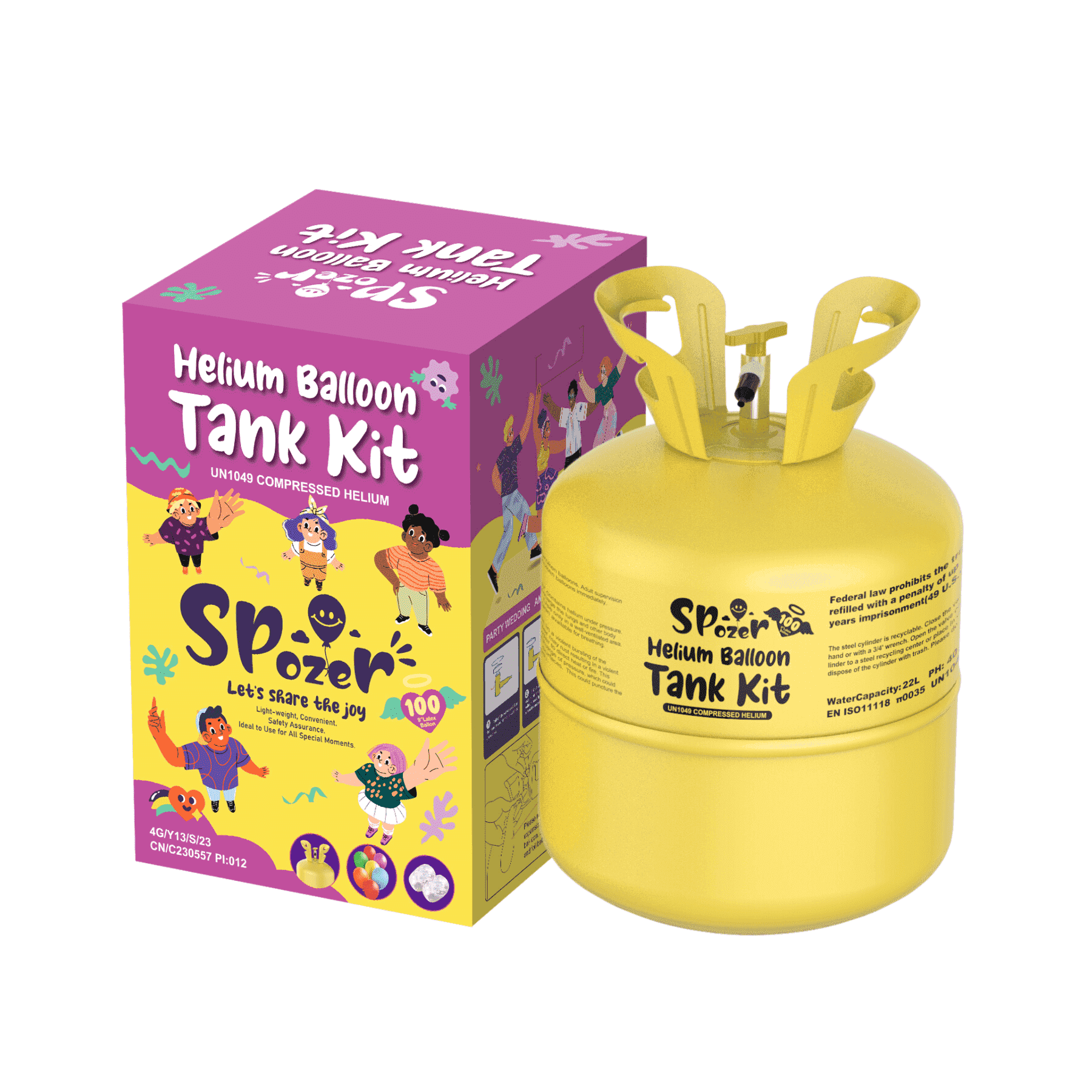 Spozer 22L Helium Tank  up to 100 Latex Balloons at Home Helium  Kit Blend for Birthdays Anniversaries Parties