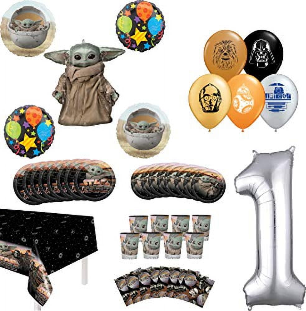 Star Wars Mandalorian The Child 2nd Birthday Party Supplies 8 Guest Baby Yoda Table Decor and Balloon Bouquet Decorations