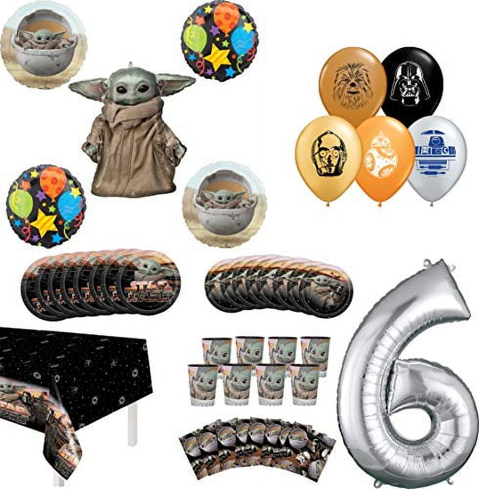 Star Wars Mandalorian The Child 2nd Birthday Party Supplies 8 Guest Baby Yoda Table Decor and Balloon Bouquet Decorations