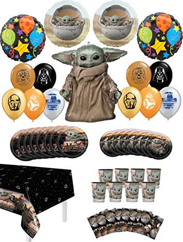 Star Wars Mandalorian The Child 2nd Birthday Party Supplies 8 Guest Baby Yoda Table Decor and Balloon Bouquet Decorations