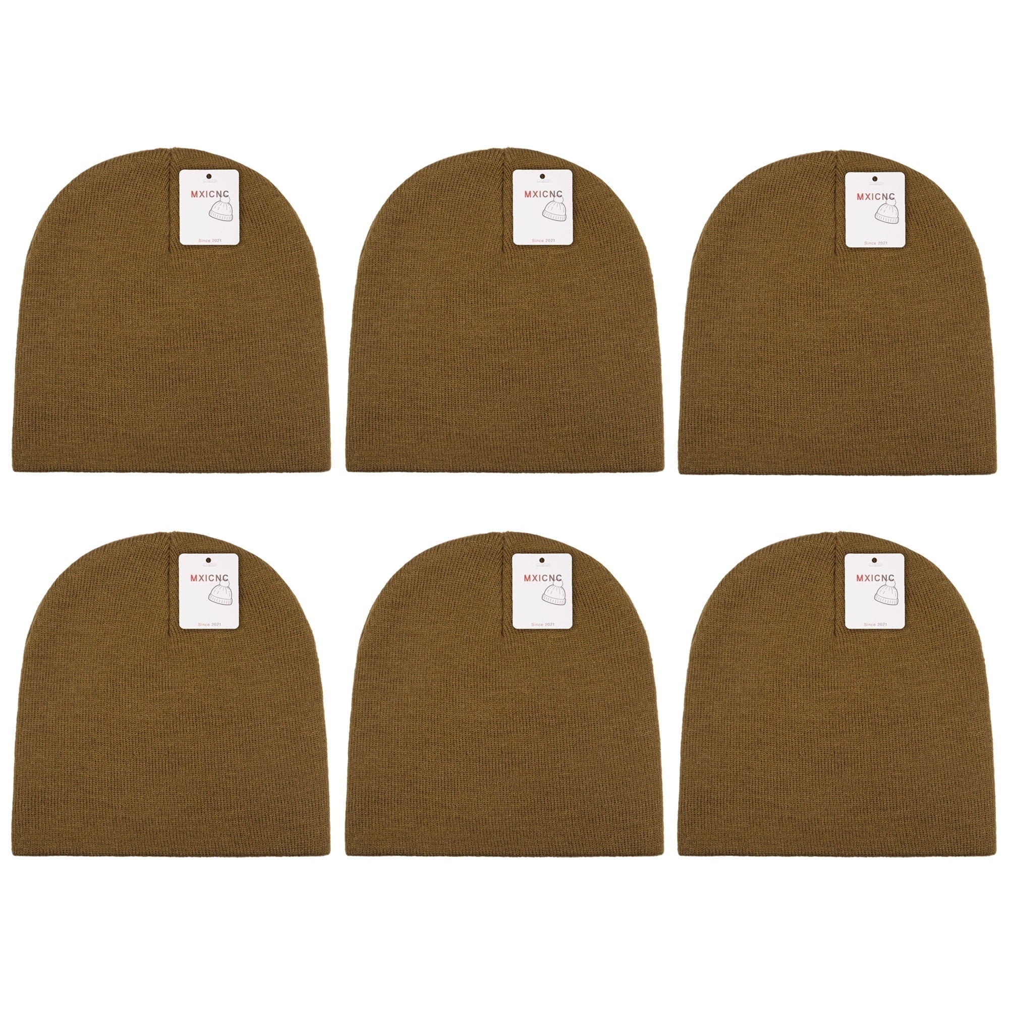 4 Pack Straight Knit Beanie Hat for Men & Women - Winter Warm Skull Cap, Stretchy Unisex Cold Weather Beanie, 4 Black