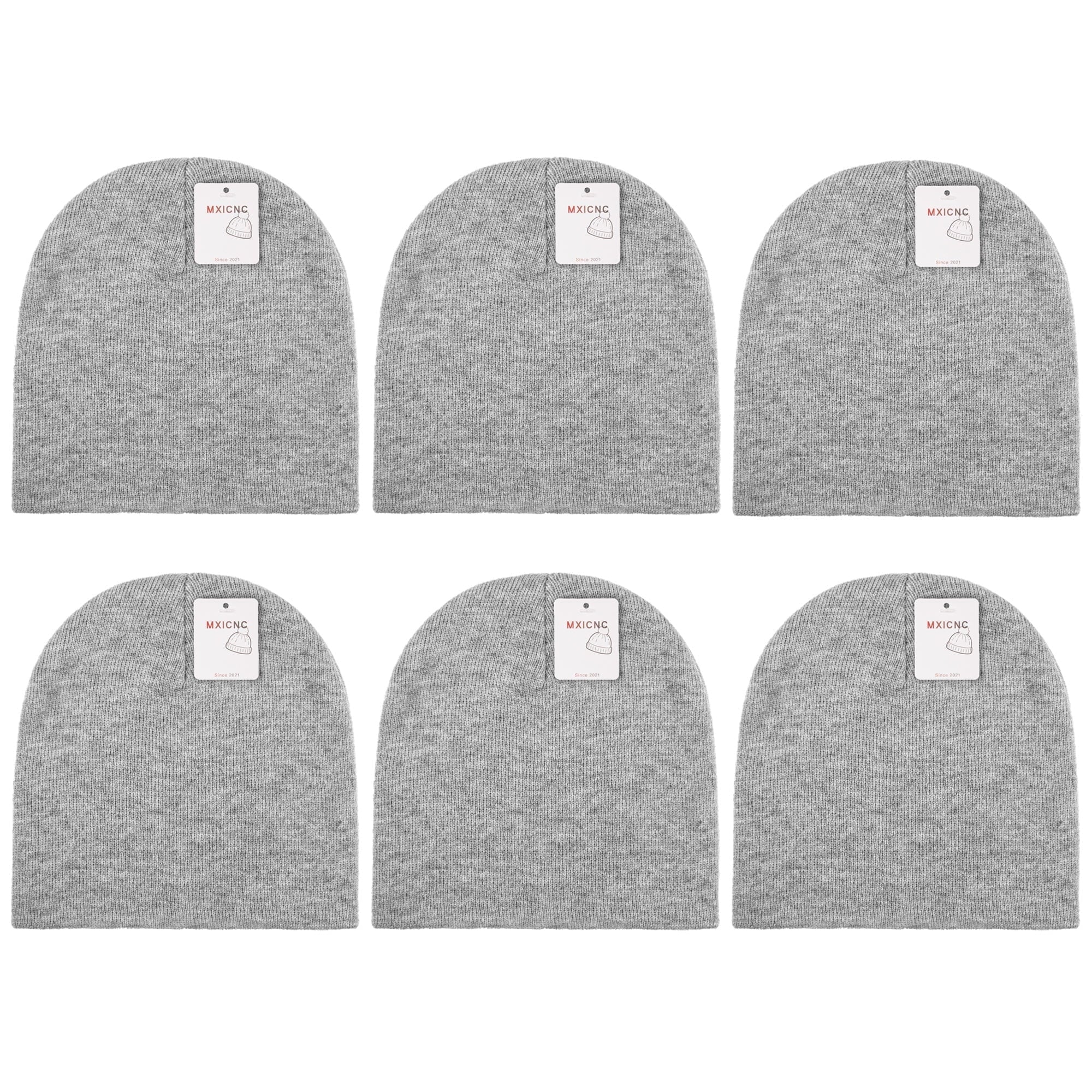 4 Pack Straight Knit Beanie Hat for Men & Women - Winter Warm Skull Cap, Stretchy Unisex Cold Weather Beanie, 4 Black