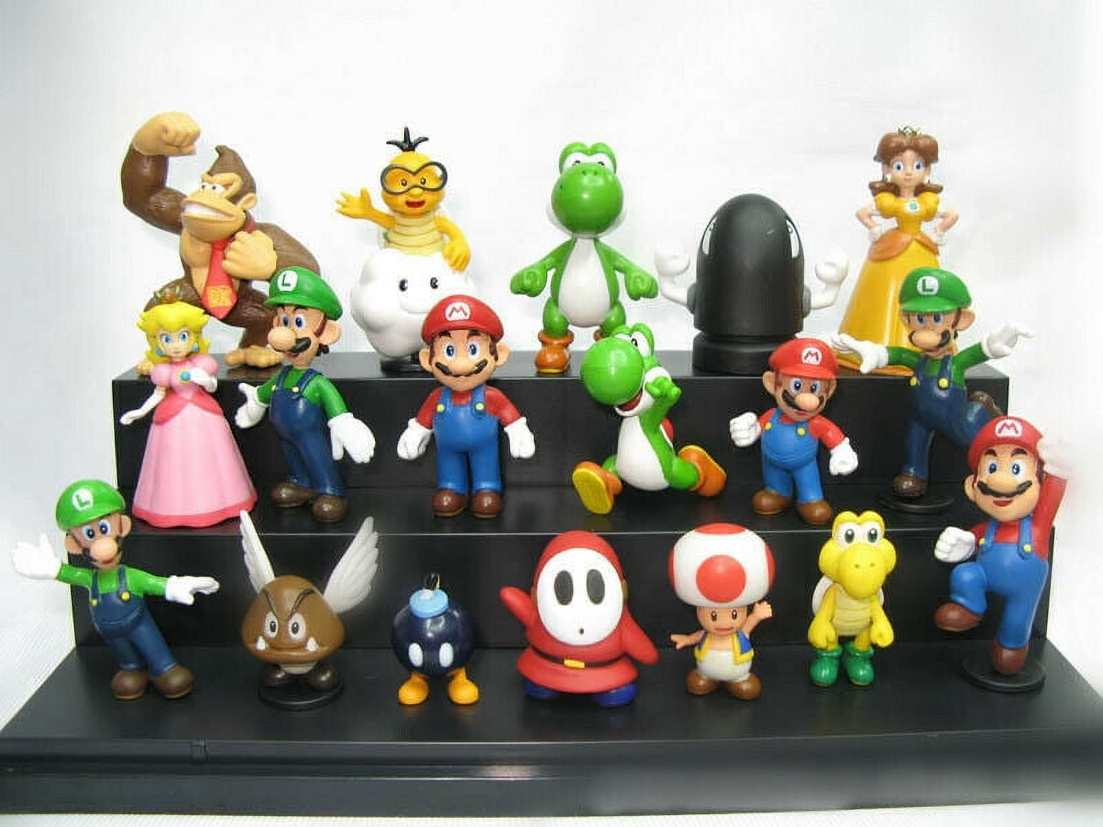 Super Mario Toy Figures Birthday Cake Toppers, by Super Mario Bros. (18 Count)